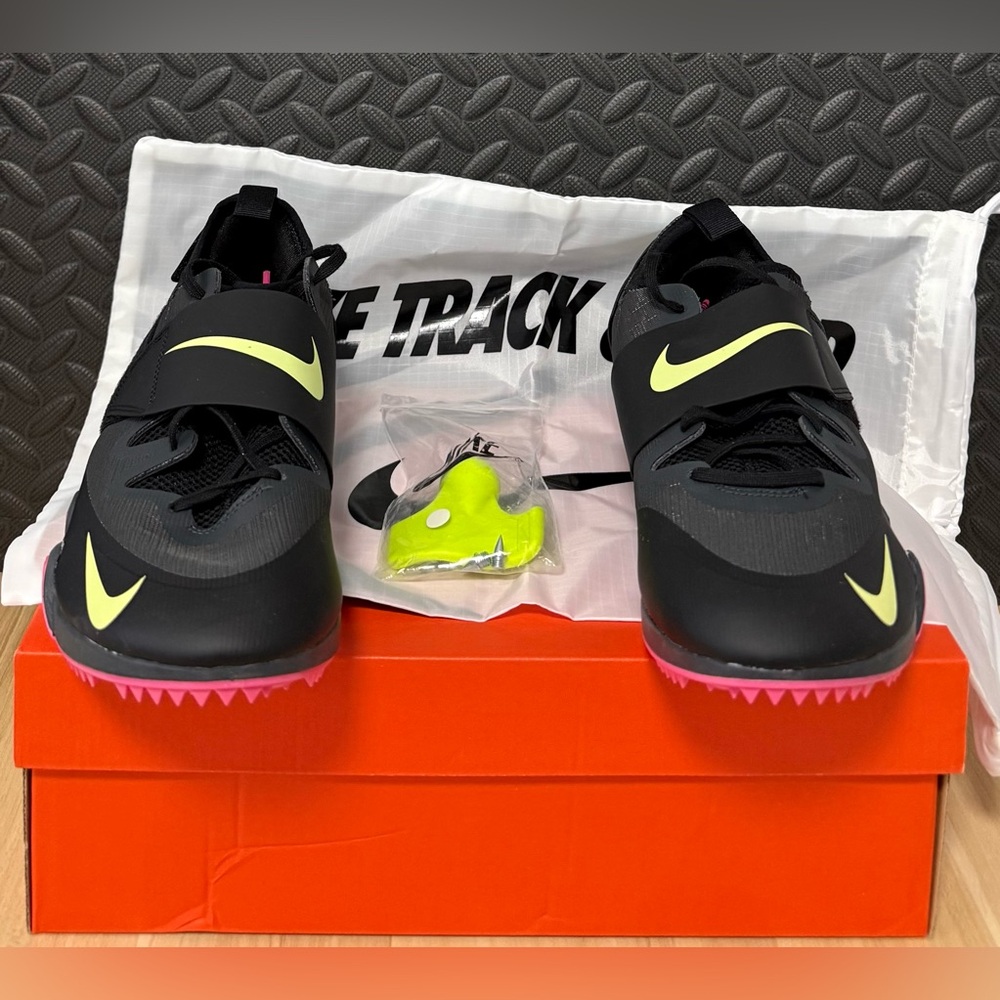 Nike Zoom Pole Vault Elite Track & Field Black Shoes‎ AA1204-004 Mens Size 10.5 - Picture 2 of 5